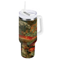 40 oz Insulated Stainless Steel Tumbler Double Wall Stainless Steel Tumbler with 2-Way Drinking Red Mushrooms Edition-ENS0
