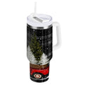 40 oz Insulated Stainless Steel Tumbler Double Wall Stainless Steel Tumbler with 2-Way Drinking Red Truck with Christmas Tree Edition-1SYY