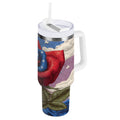 40 oz Insulated Stainless Steel Tumbler Double Wall Stainless Steel Tumbler with 2-Way Drinking Roses and Clouds Edition-CJCY
