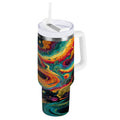 40 oz Insulated Stainless Steel Tumbler Double Wall Stainless Steel Tumbler with 2-Way Drinking Swirling Galaxy Edition-HVDN
