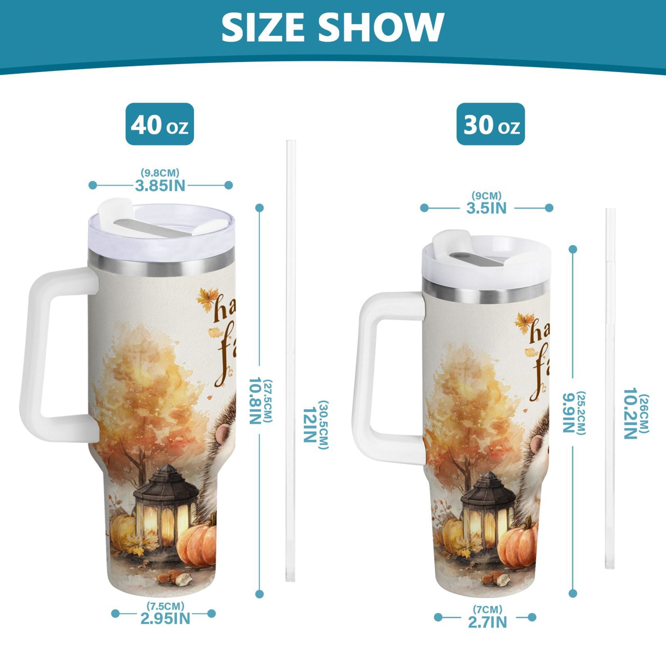30 oz Insulated Stainless Steel Tumbler Double Wall Stainless Steel Tumbler with 2-Way Drinking Cute Little Hedgehog Edition-F9WP