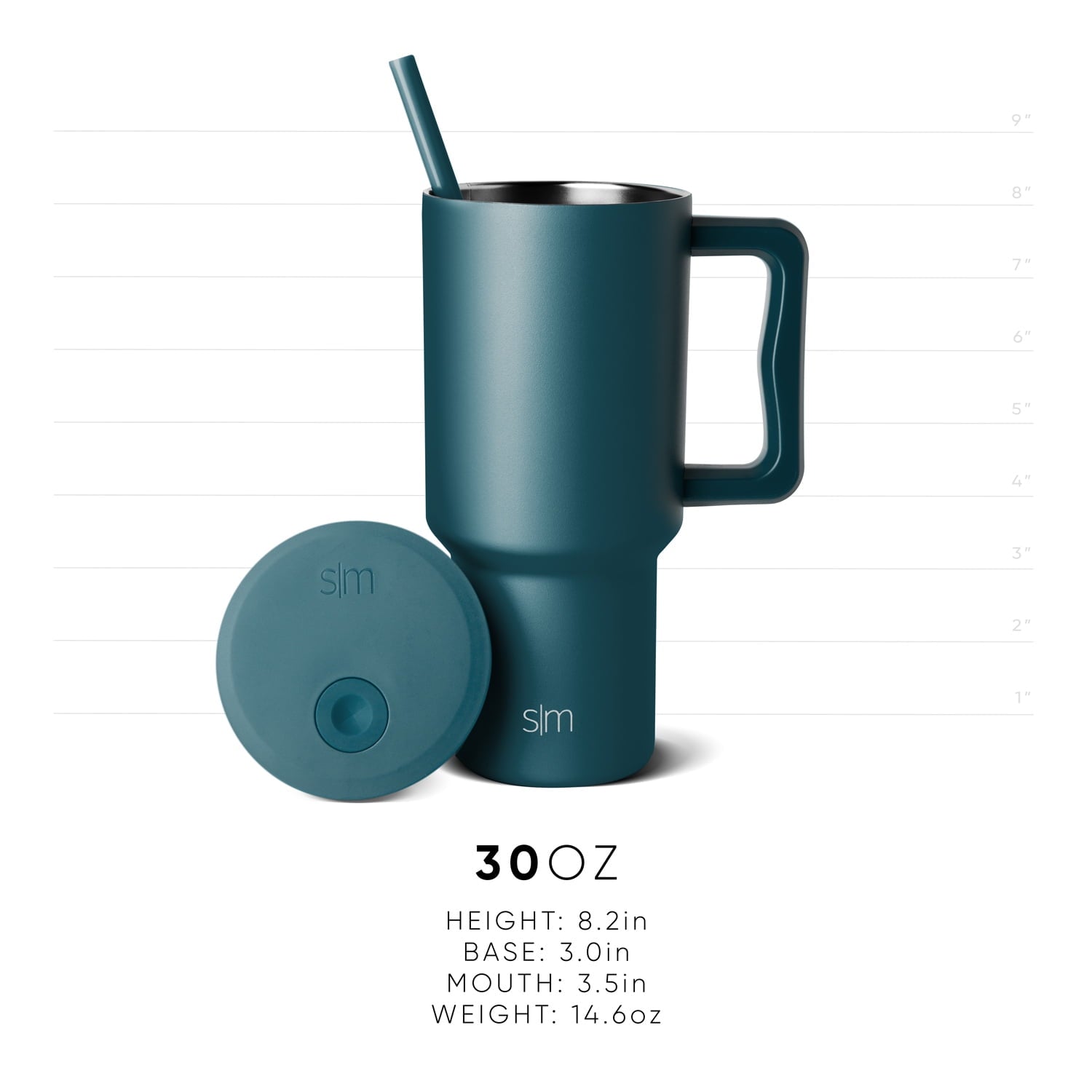 Simple Modern 30 fl oz Insulated Stainless Steel Trek Tumbler with Straw Lid | Seaglass Sage and Cream Checkmate Edition-16A6