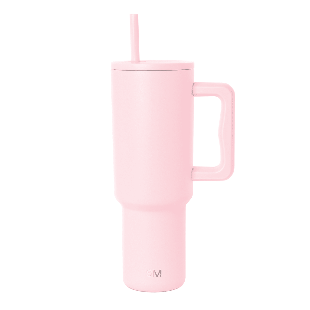 Simple Modern 40 fl oz Insulated Stainless Steel Trek Tumbler with Straw Lid | Blush Edition-FTMV