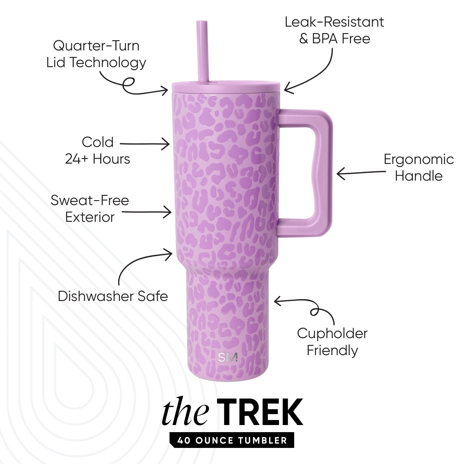 Simple Modern 40 fl oz Insulated Stainless Steel Trek Tumbler with Straw Lid | Blush Edition-FTMV
