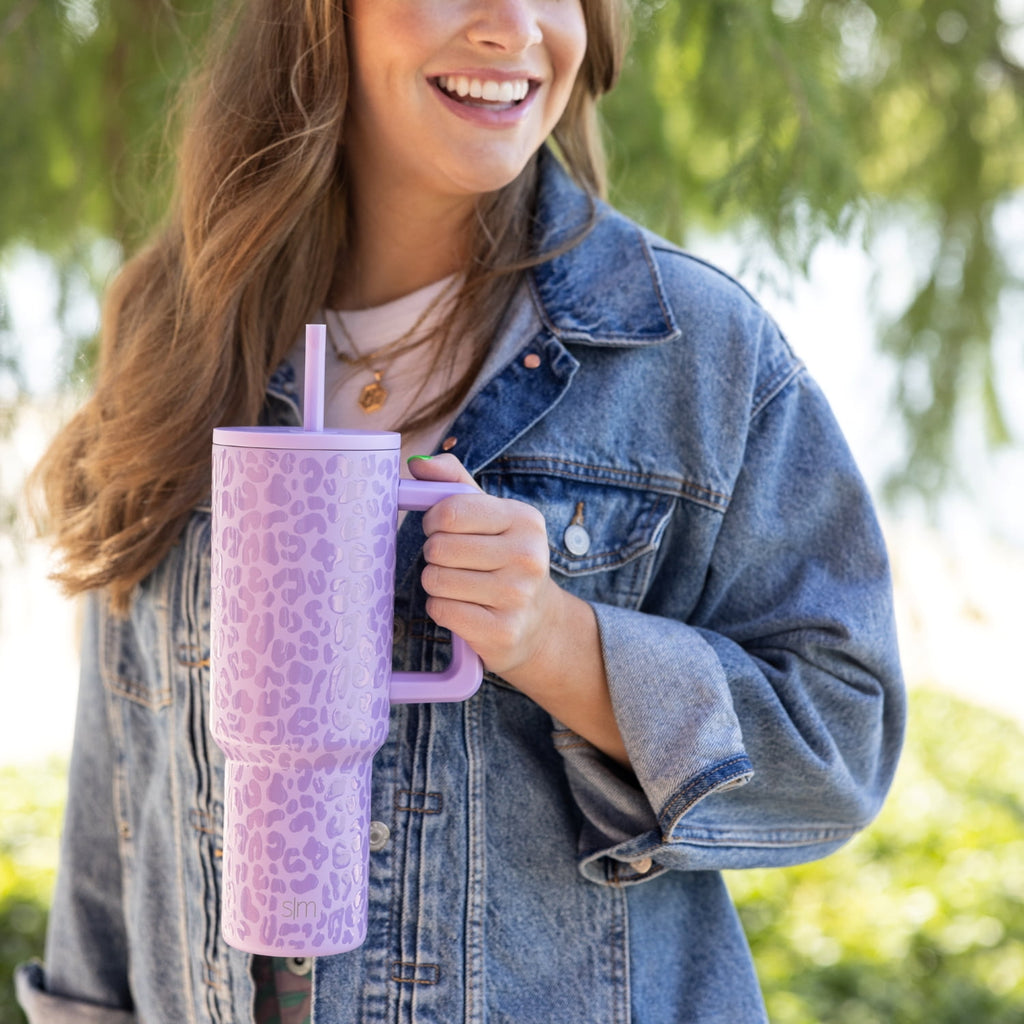 Simple Modern 40 fl oz Insulated Stainless Steel Trek Tumbler with Straw Lid | Blush Edition-FTMV