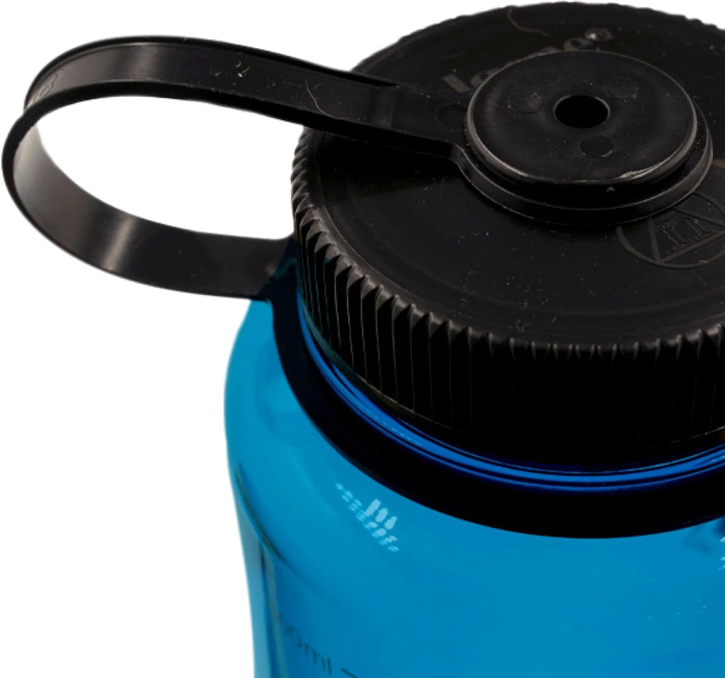 Nalgene Sustain Tritan BPA-Free Water Made with Material Derived from 50% Plastic Waste (using ISCC certified mass balance), 48 OZ, Wide Mouth, Cerulean Edition-LNDX