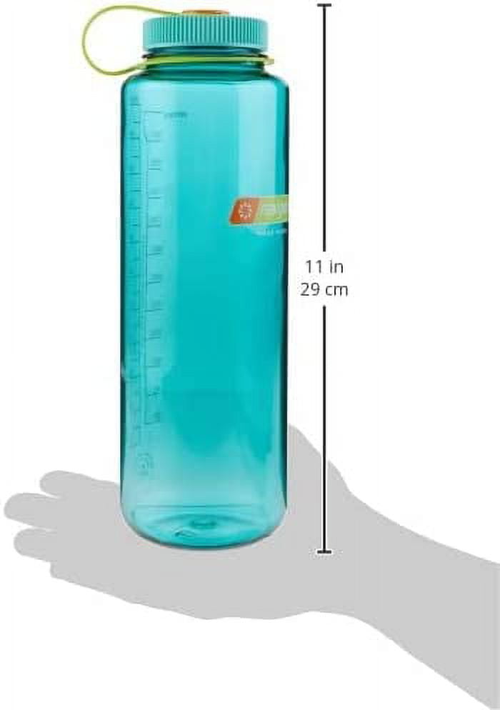 Nalgene Sustain Tritan BPA-Free Water Made with Material Derived from 50% Plastic Waste (using ISCC certified mass balance), 48 OZ, Wide Mouth, Cerulean Edition-LNDX