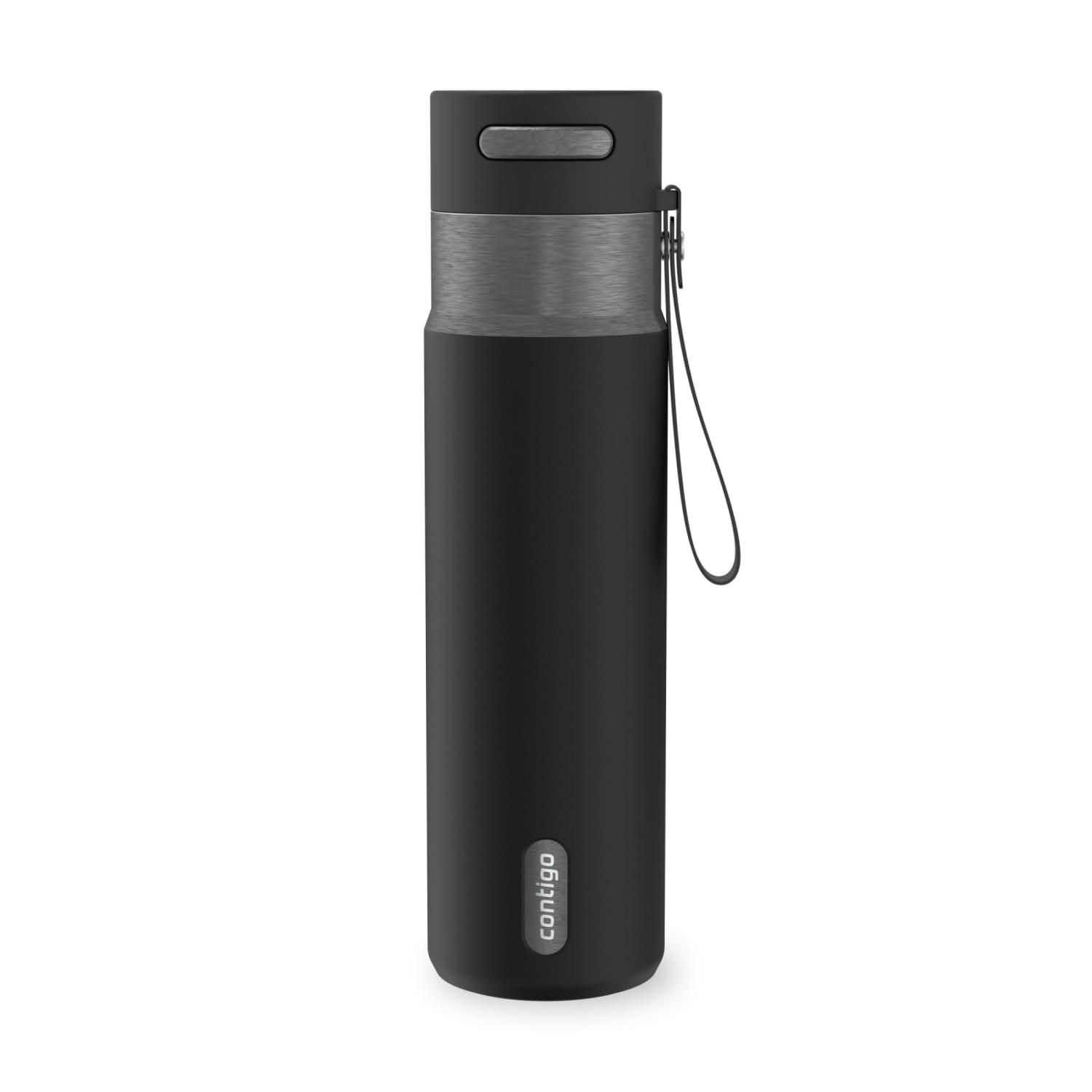Contigo AutoSeal Leakproof Stainless Steel Reusable Water Bottle Tumbler with Carrying Strap, Cream/Champagne, 24 oz Edition-EMYX