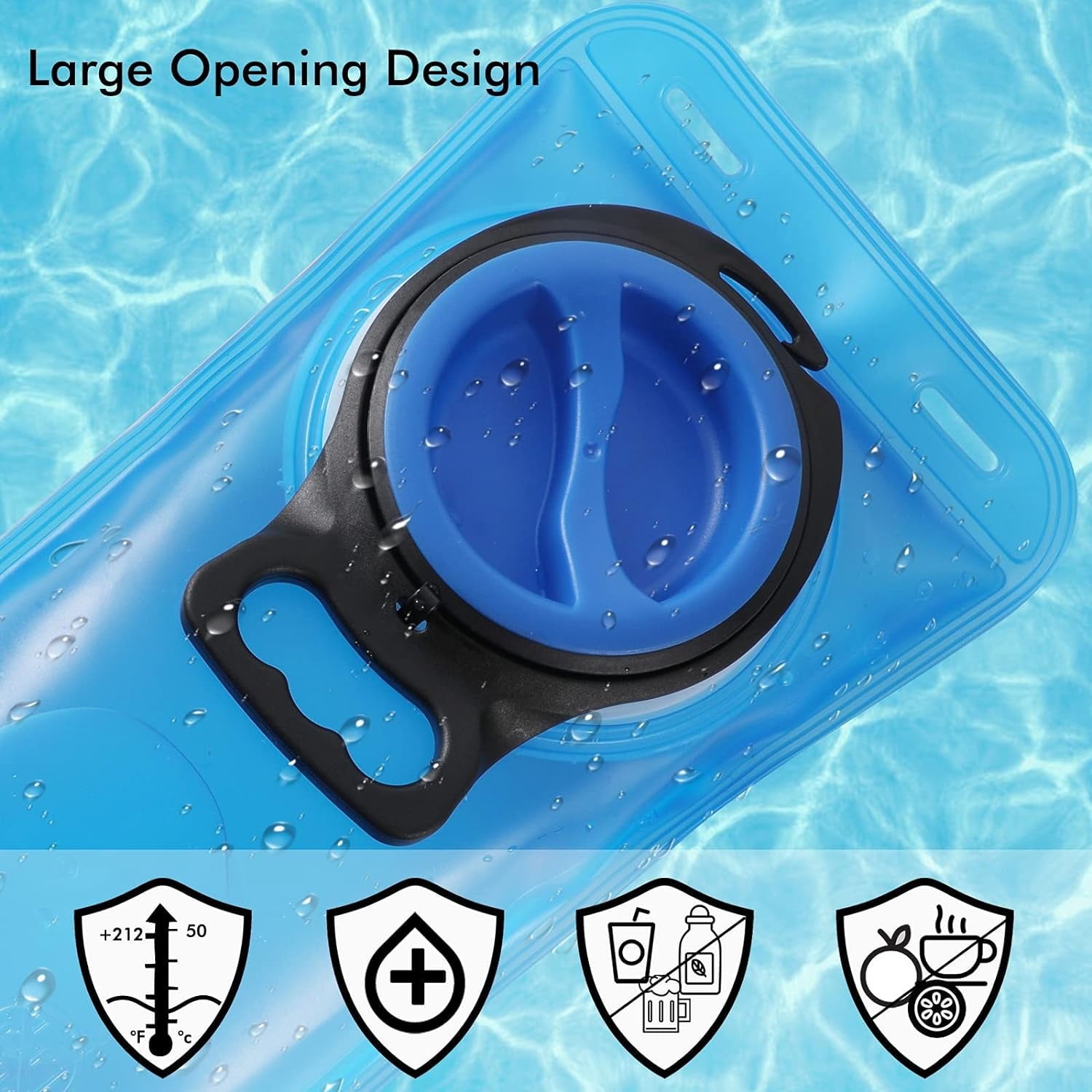 TAGVO Hydration Bladder 2 Liter BPA Free 70oz + Cleaning Brushes Kit, Leakproof Water Bladder Travel Reservoir Hydration Bag, Easy Cleaning by 3 Brushes and Air Drying by Collapsible Frame Edition-SAYN