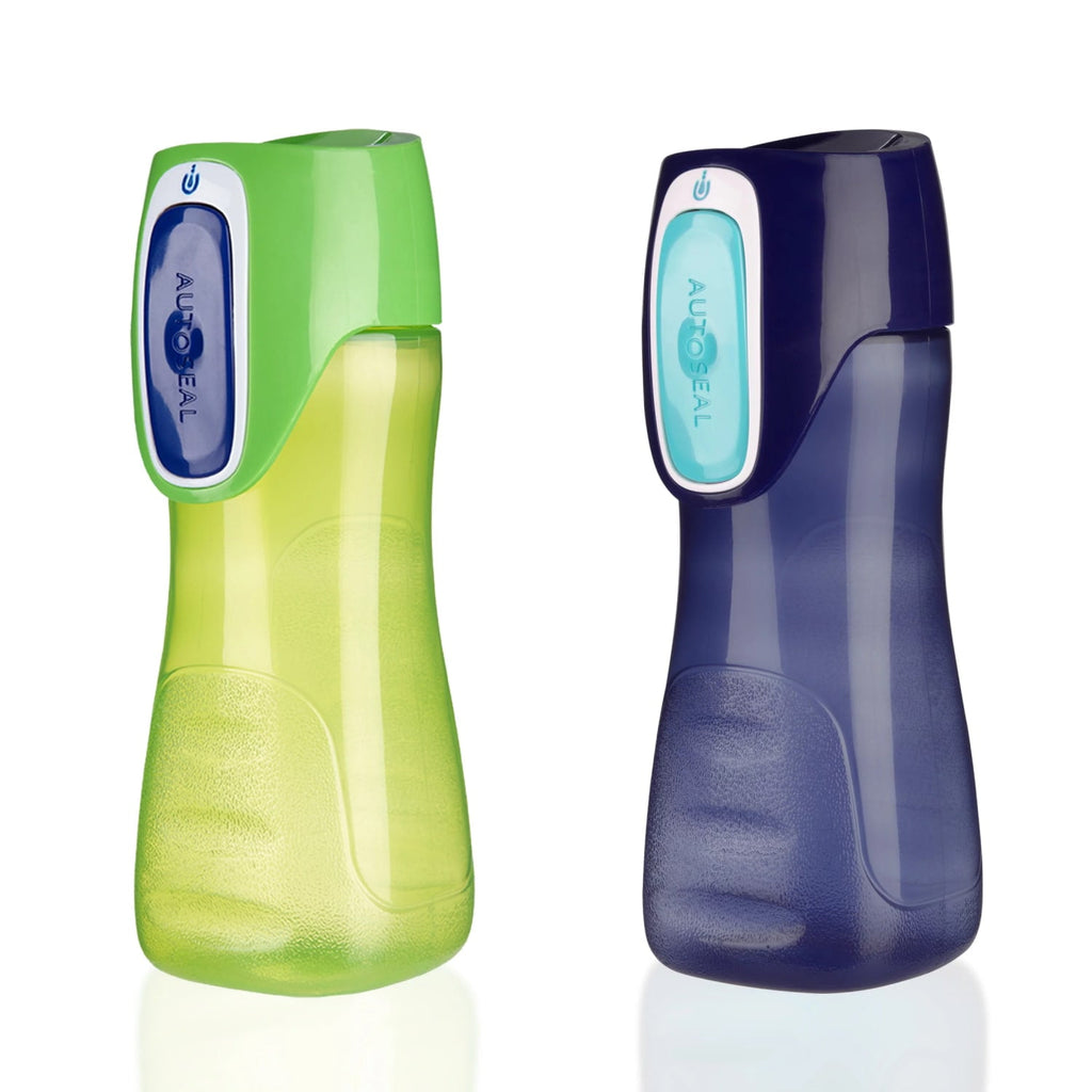 Contigo Kids Trekker Water Bottle with AUTOSEAL Lid Navy Blue and Granny Smith Green, 14 fl oz., 2-pack Edition-1P9S