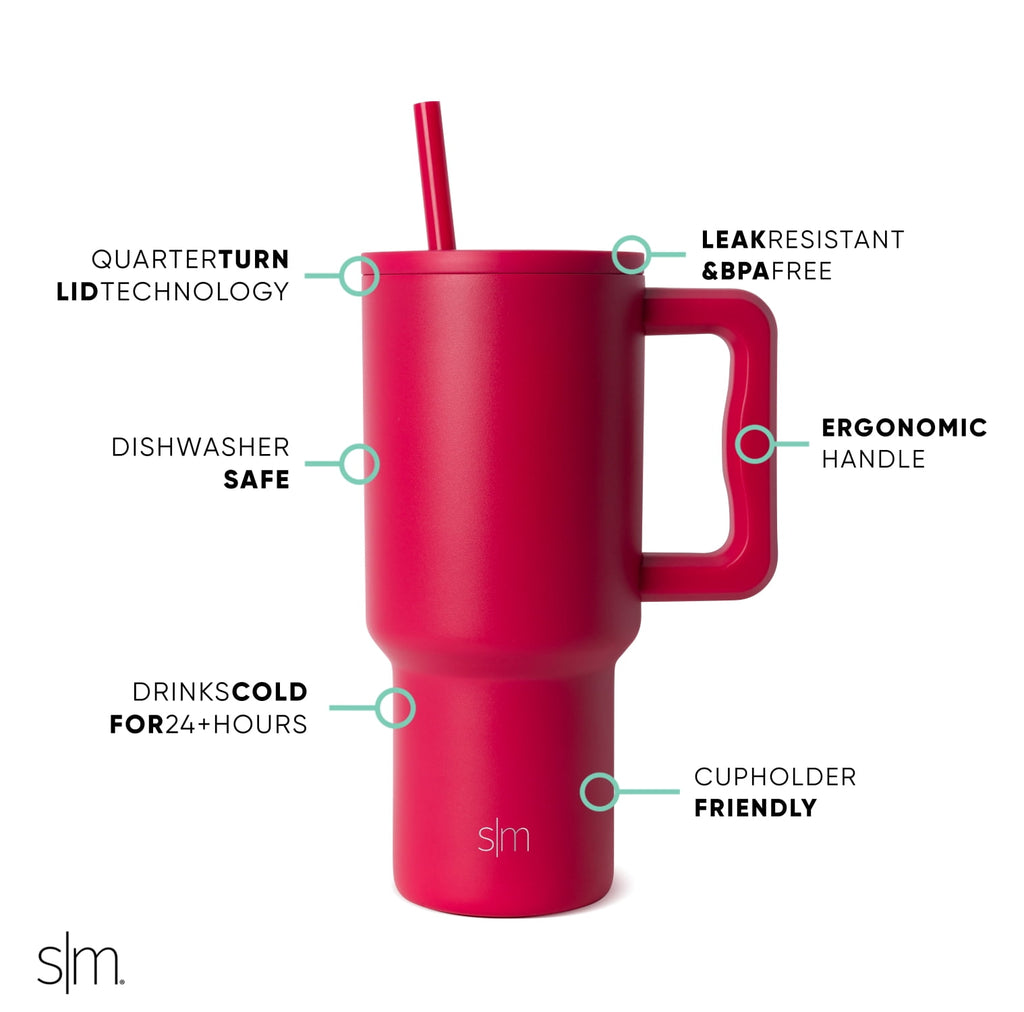Simple Modern 30 fl oz Insulated Stainless Steel Trek Tumbler with Straw Lid | Seaglass Sage and Cream Checkmate Edition-16A6