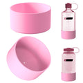 Linkidea 2 Pack Water Bottle Boot Compatible with Nalgene Sustain Wide Mouth 32oz/48oz, Narrow Mouth 32oz, Silicone Anti-Slip Bottle Bottom Bumper Protector (Light Pink) Edition-YEZO
