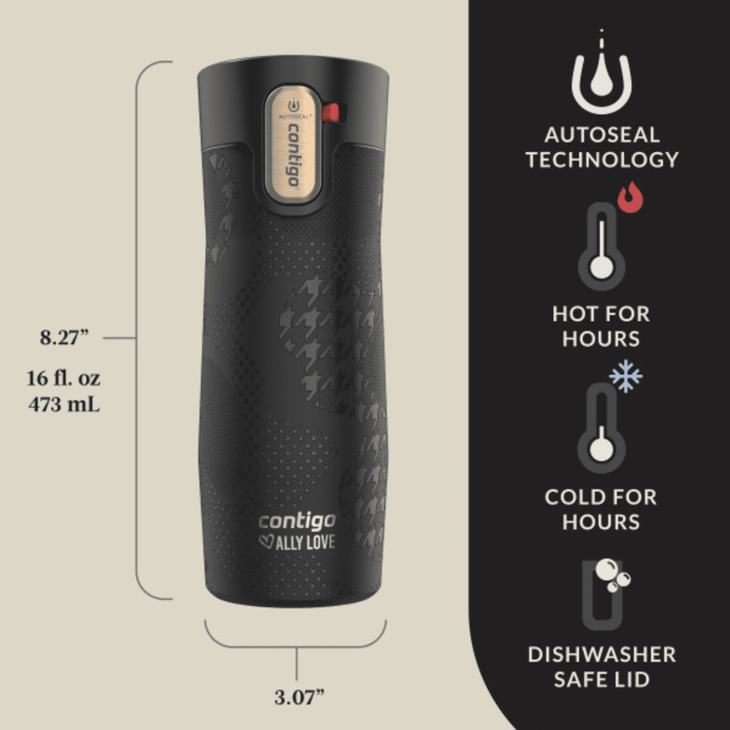 Contigo x Ally Love Autoseal West Loop Vacuum-Insulated Stainless Steel Travel Mug with Easy-Clean Lid, 16 oz, Stellar Jay Edition-8MFZ