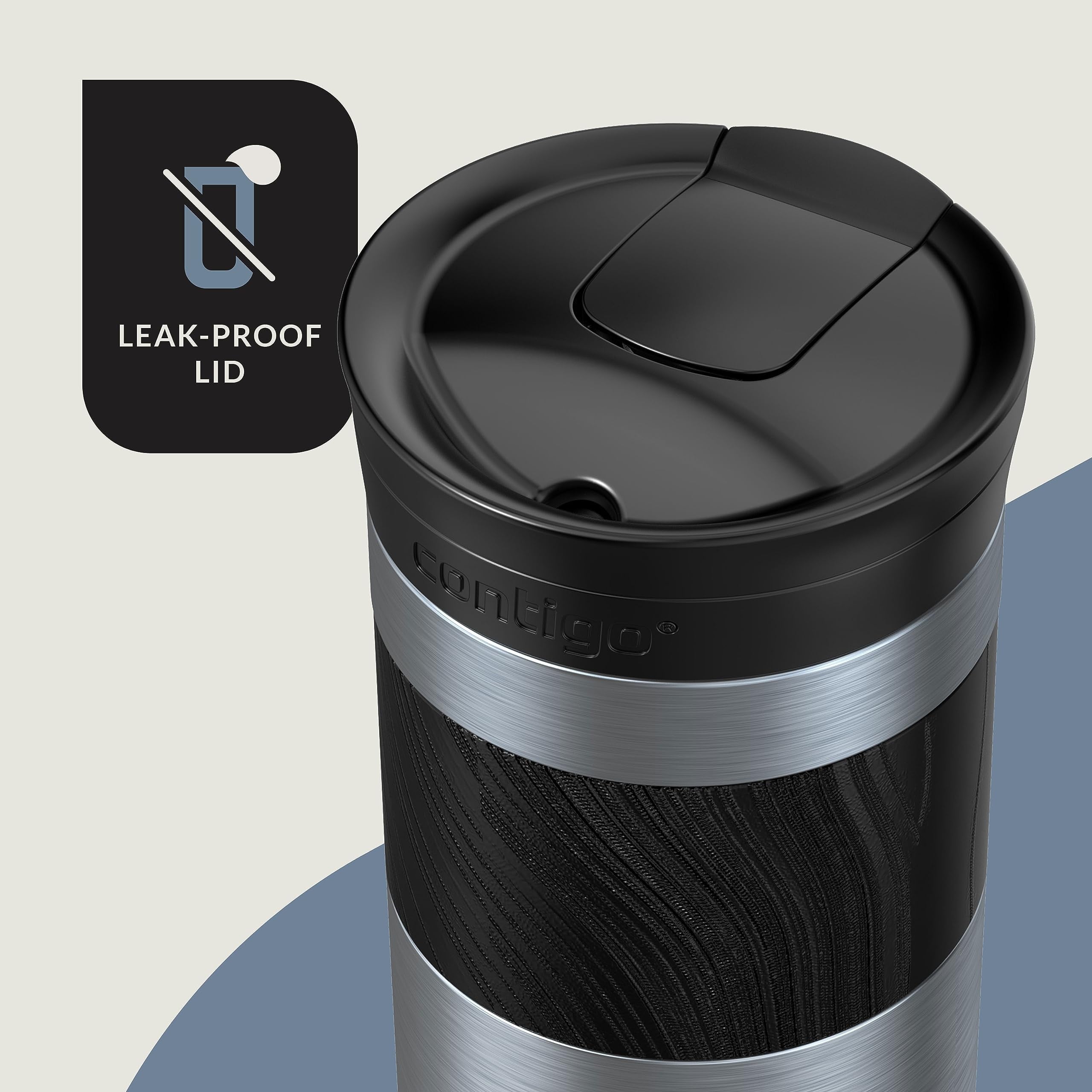 Contigo Byron 2.0 Stainless Steel Travel Mug with SNAPSEAL Lid and Grip, 16oz. Edition-2PEK