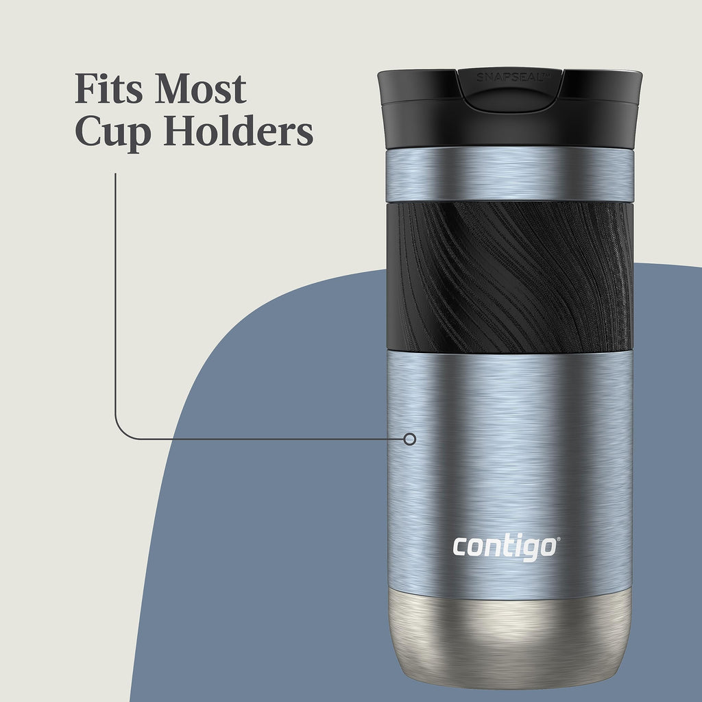 Contigo Byron 2.0 Stainless Steel Travel Mug with SNAPSEAL Lid and Grip, 16oz. Edition-2PEK
