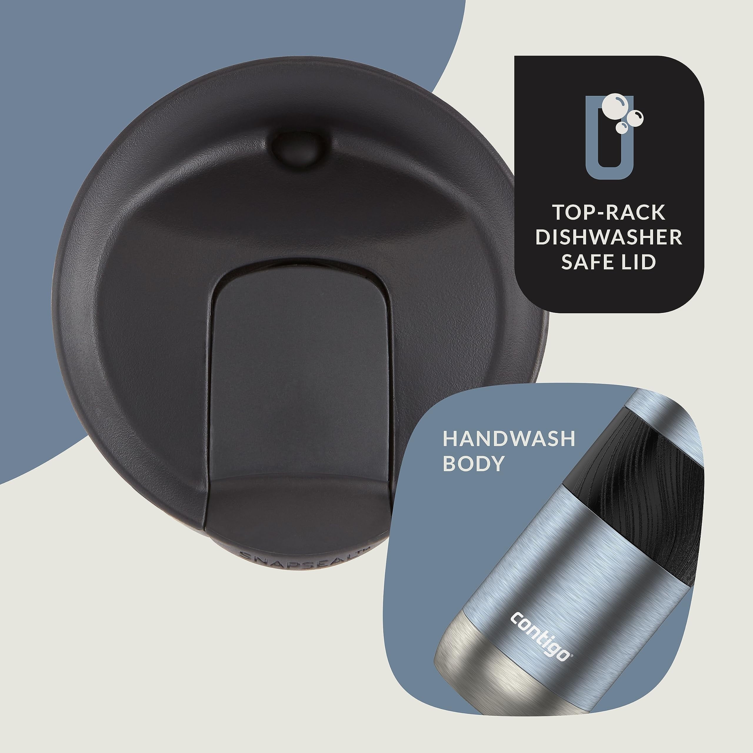 Contigo Byron 2.0 Stainless Steel Travel Mug with SNAPSEAL Lid and Grip, 16oz. Edition-2PEK