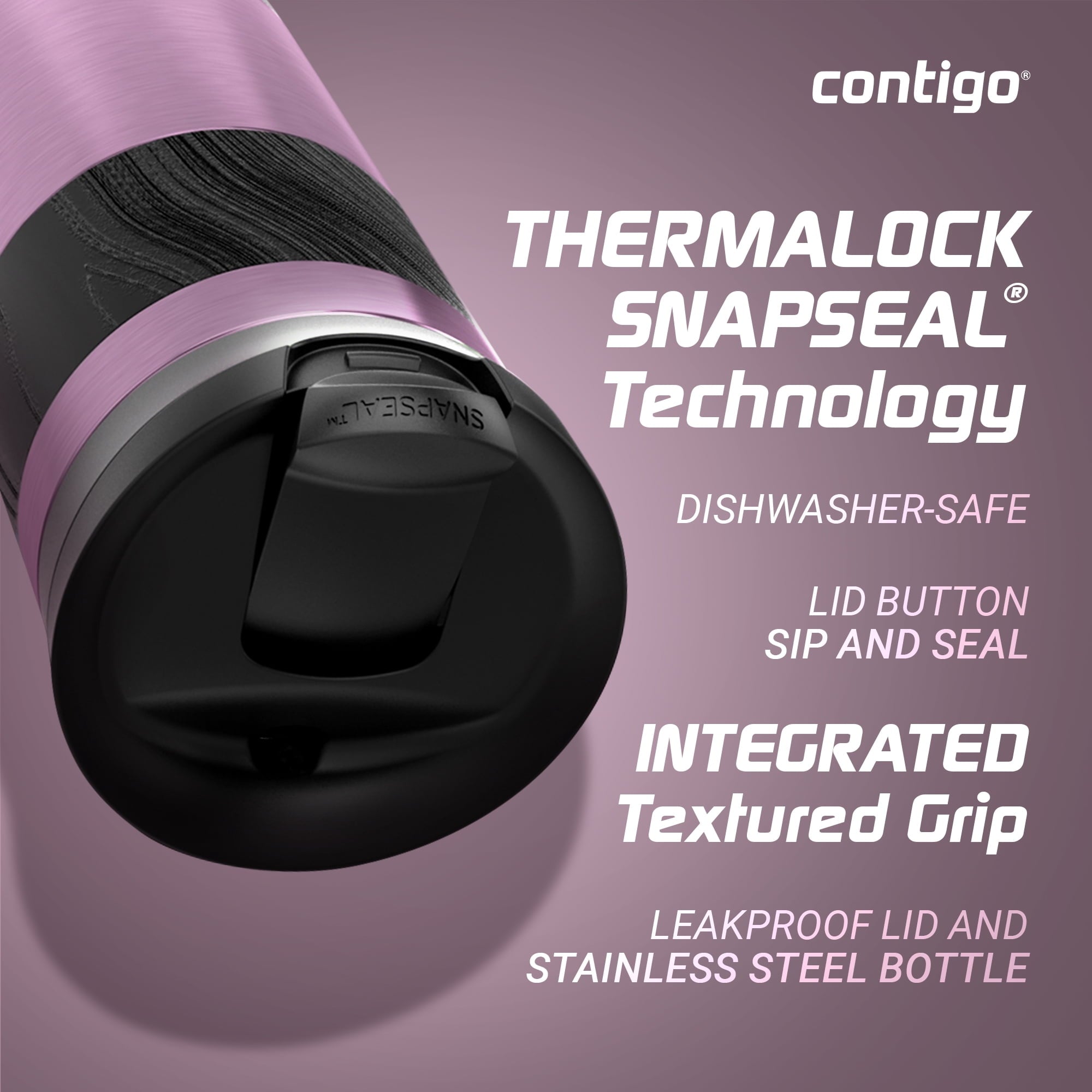 Contigo Byron 2.0 Stainless Steel Travel Mug with SNAPSEAL Lid and Grip, 16oz. Edition-2PEK