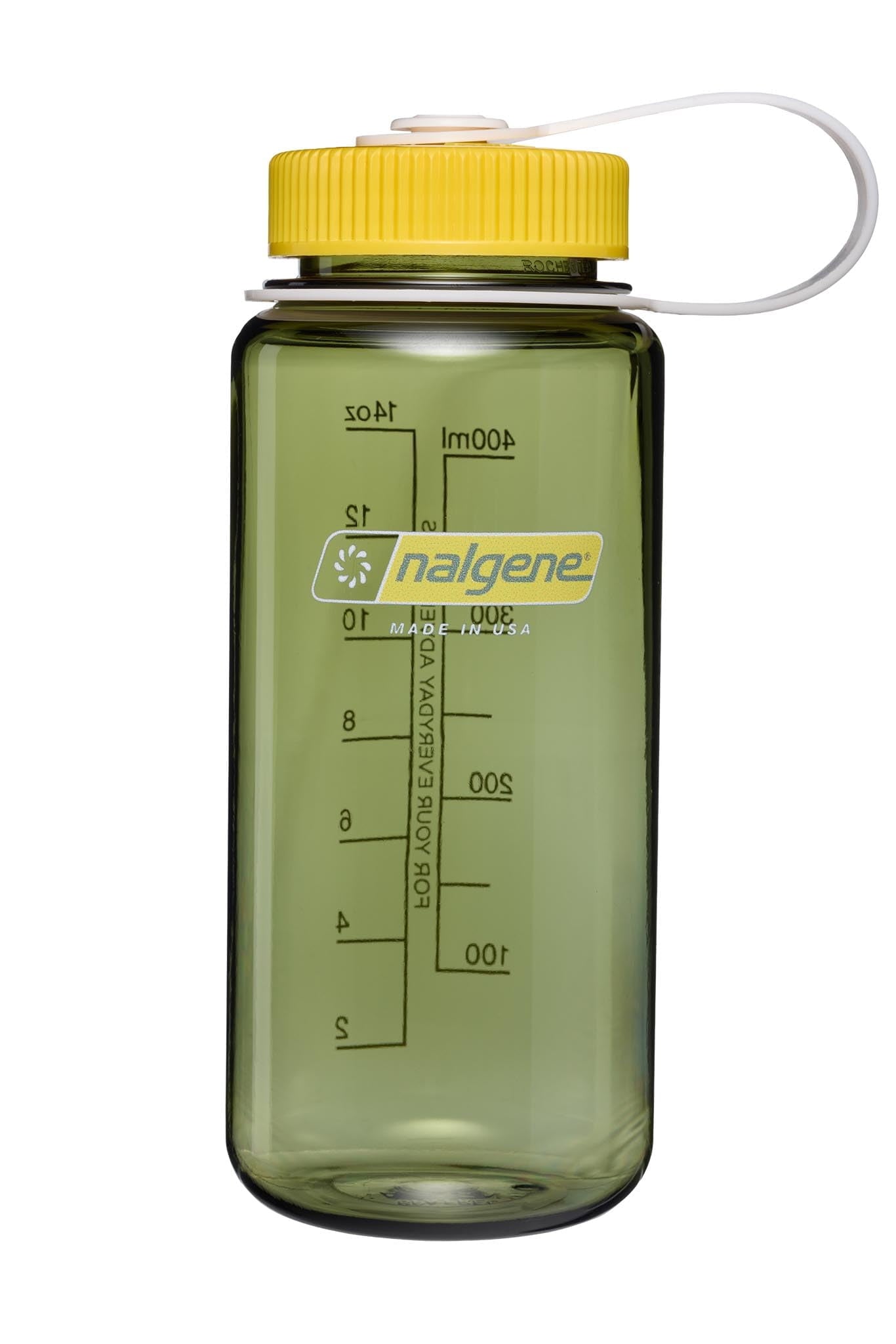 Nalgene 16oz Wide Mouth Water Bottle BPA-Free USA Made, Oil Green + Freesia Edition-EIZX
