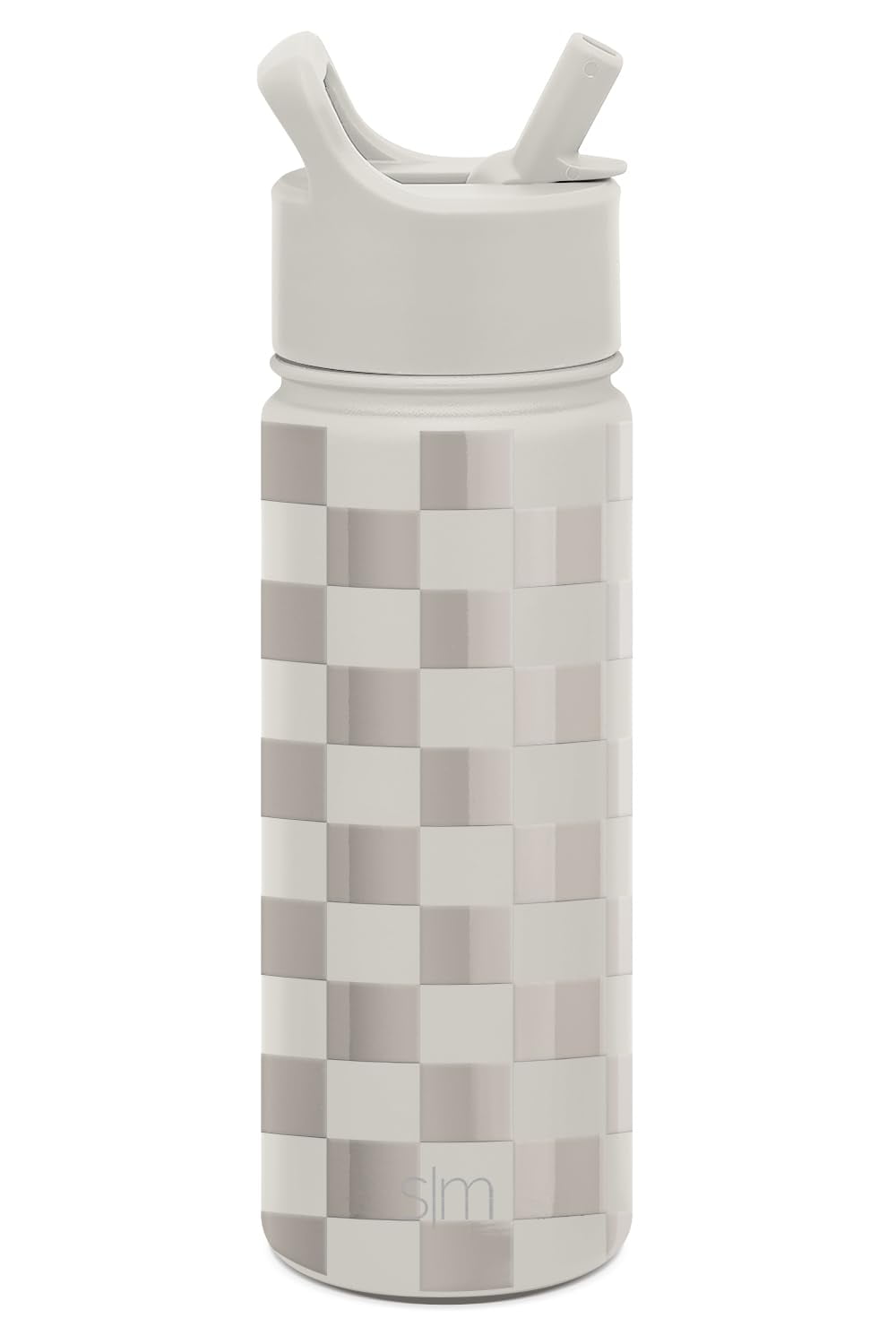 Simple Modern Kids Water Bottle with Straw Lid Vacuum Insulated Stainless Steel Metal Thermos Bottles | Reusable Leak Proof BPA-Free Flask for School | Summit Collection | 18oz, Checkmate Edition-Y7U4
