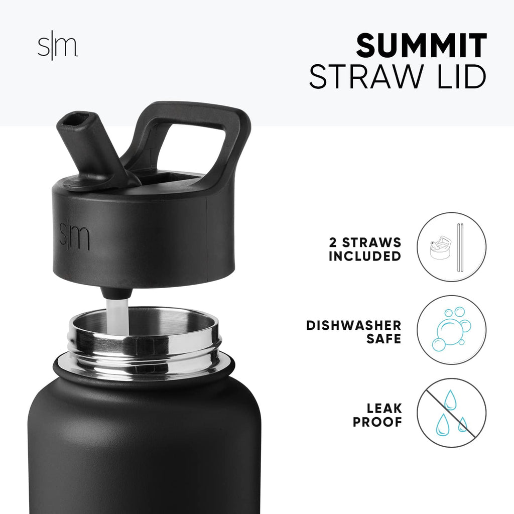 Simple Modern Kids Water Bottle with Straw Lid Vacuum Insulated Stainless Steel Metal Thermos Bottles | Reusable Leak Proof BPA-Free Flask for School | Summit Collection | 18oz, Checkmate Edition-Y7U4