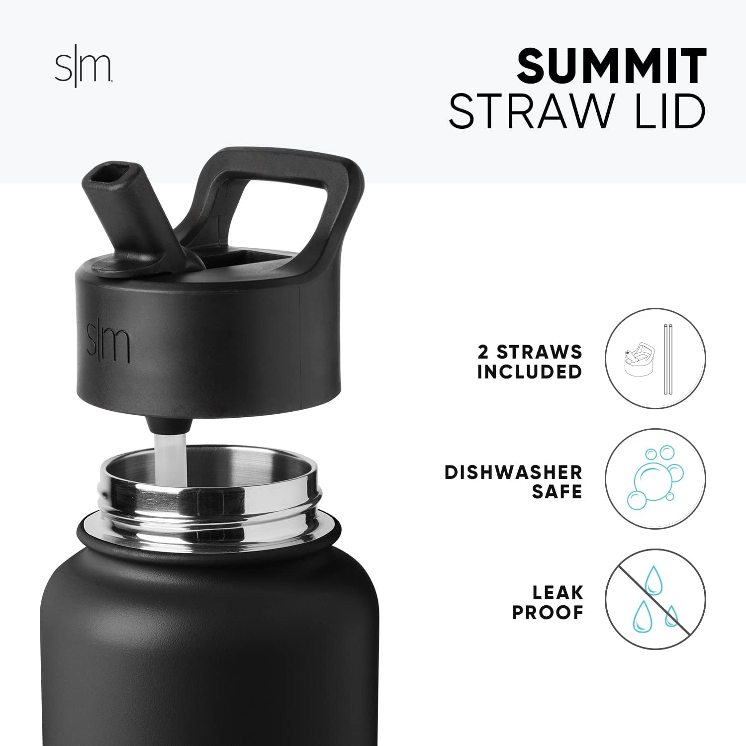 Simple Modern Kids Water Bottle with Straw Lid Vacuum Insulated Stainless Steel Metal Thermos Bottles | Reusable Leak Proof BPA-Free Flask for School | Summit Collection | 18oz, Checkmate Edition-Y7U4