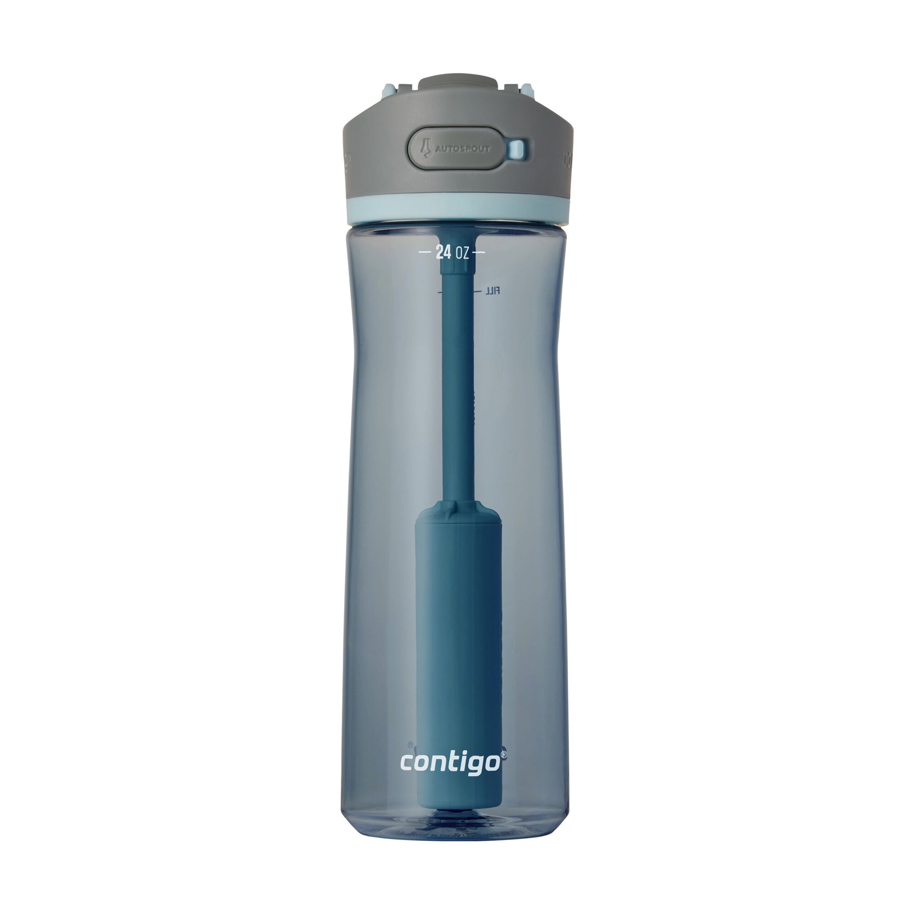 Contigo® Wells Plastic Filter Water Bottle with AUTOSPOUT® Straw Lid, 24 Oz., Dark Ice Edition-2FLB