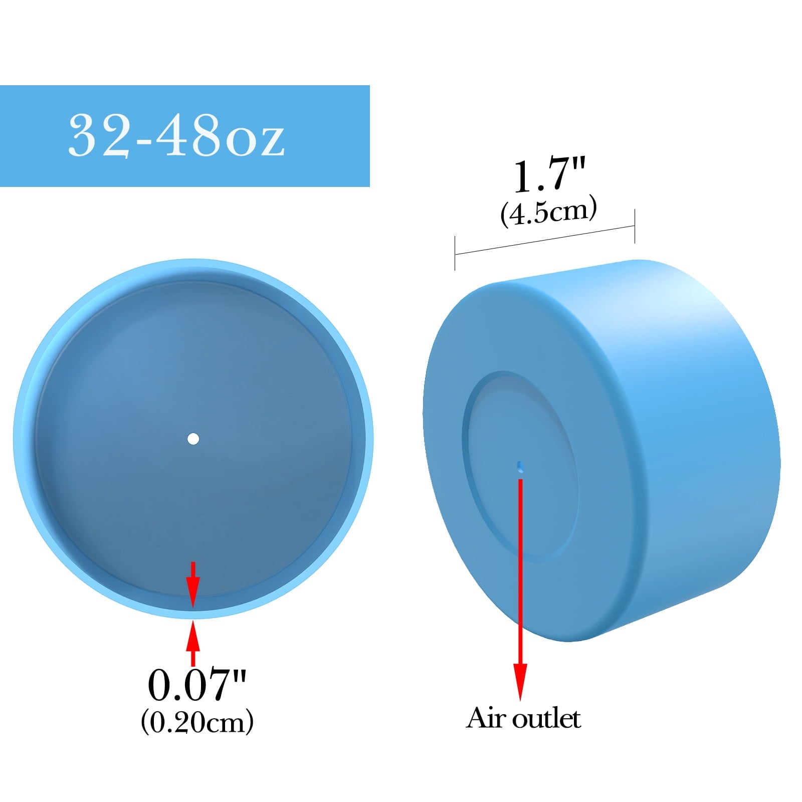 Linkidea 2 Pack Water Bottle Boot Compatible with Nalgene Sustain Wide Mouth 32oz/48oz, Narrow Mouth 32oz, Silicone Anti-Slip Bottle Bottom Bumper Protector (Blue) Edition-WUZV