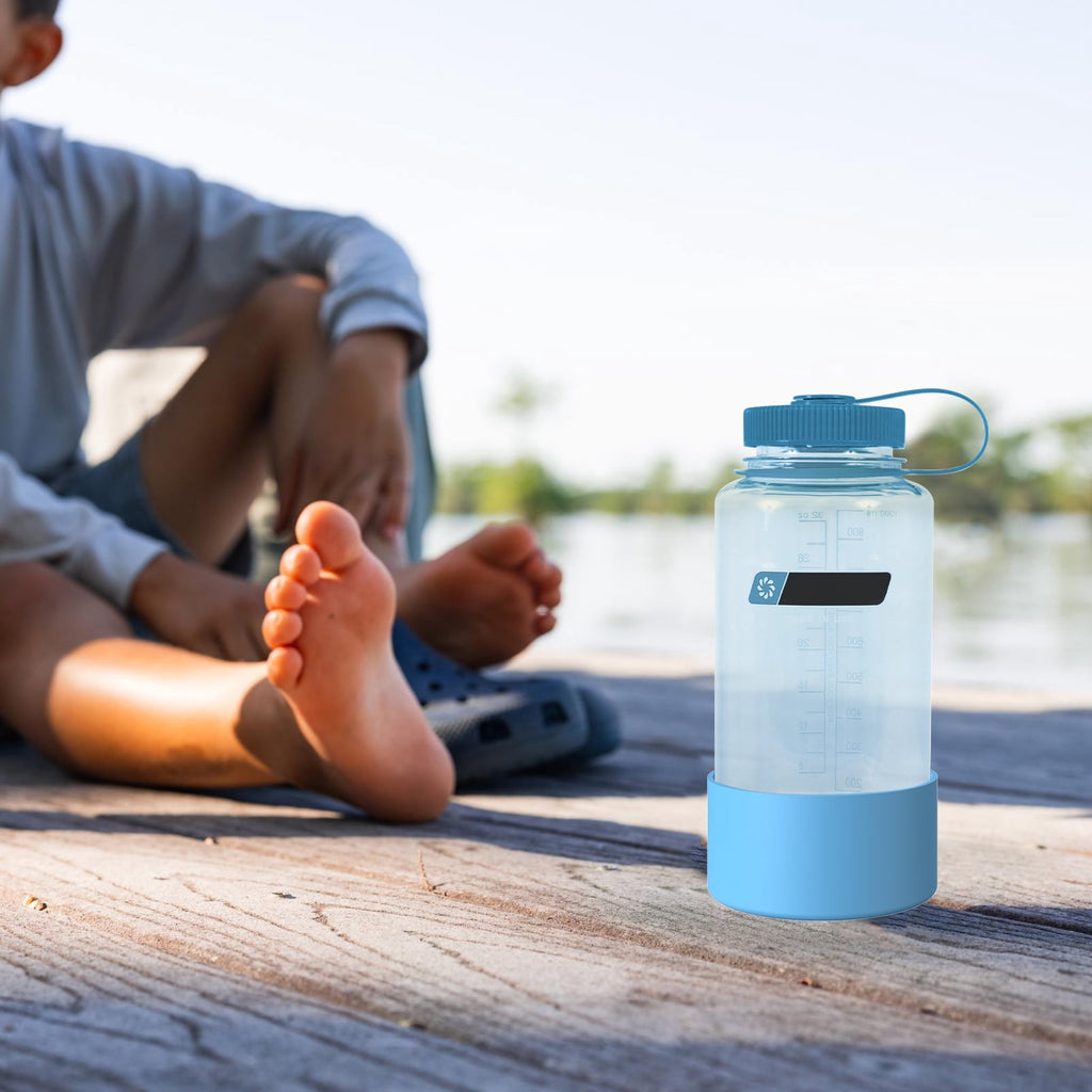Linkidea 2 Pack Water Bottle Boot Compatible with Nalgene Sustain Wide Mouth 32oz/48oz, Narrow Mouth 32oz, Silicone Anti-Slip Bottle Bottom Bumper Protector (Blue) Edition-WUZV