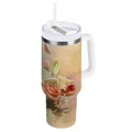 30 oz Insulated Stainless Steel Tumbler Double Wall Stainless Steel Tumbler with 2-Way Drinking Beautiful Floral Bouquet Edition-36VL