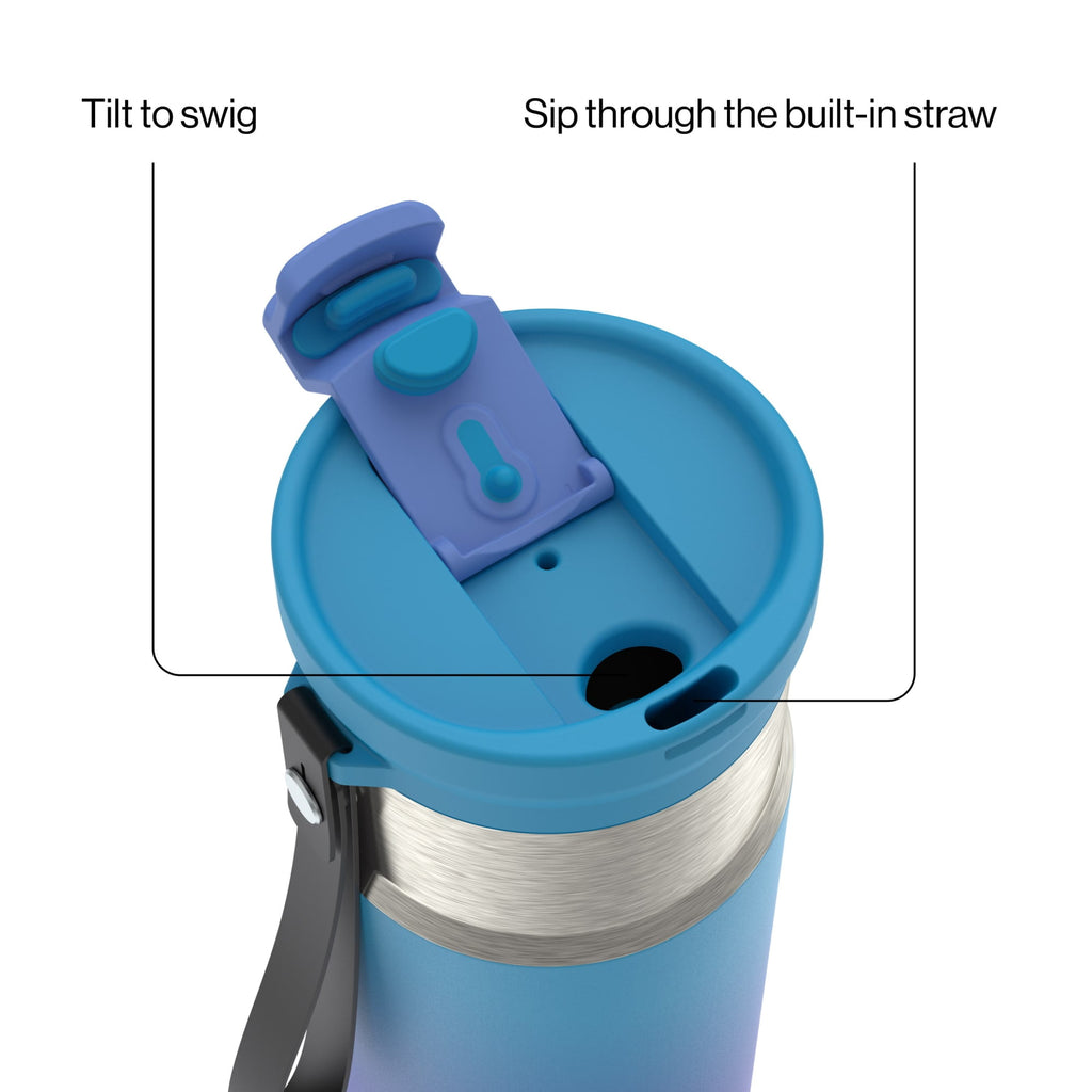 Contigo DualSip 16 oz Compact Leakproof Insulated Water Bottle with 2-Way Lid Edition-4PCB