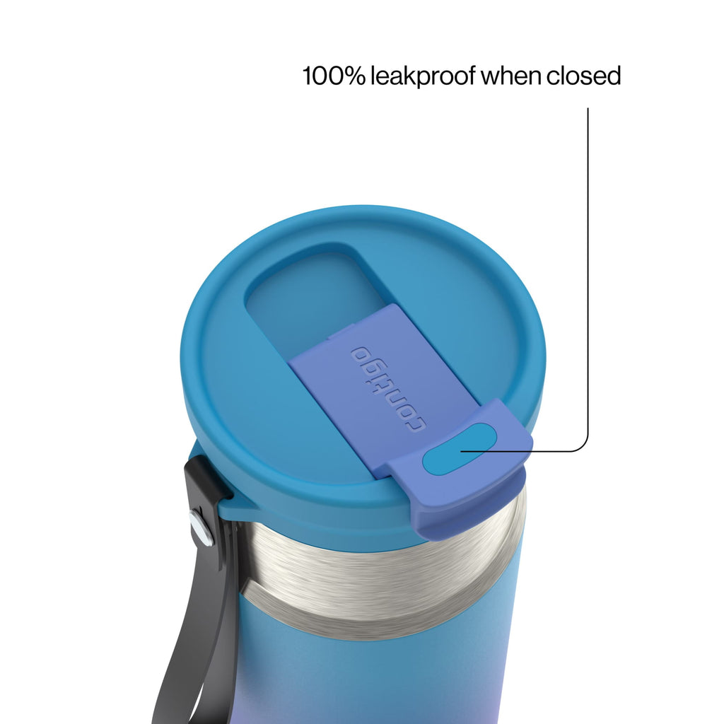 Contigo DualSip 16 oz Compact Leakproof Insulated Water Bottle with 2-Way Lid Edition-4PCB