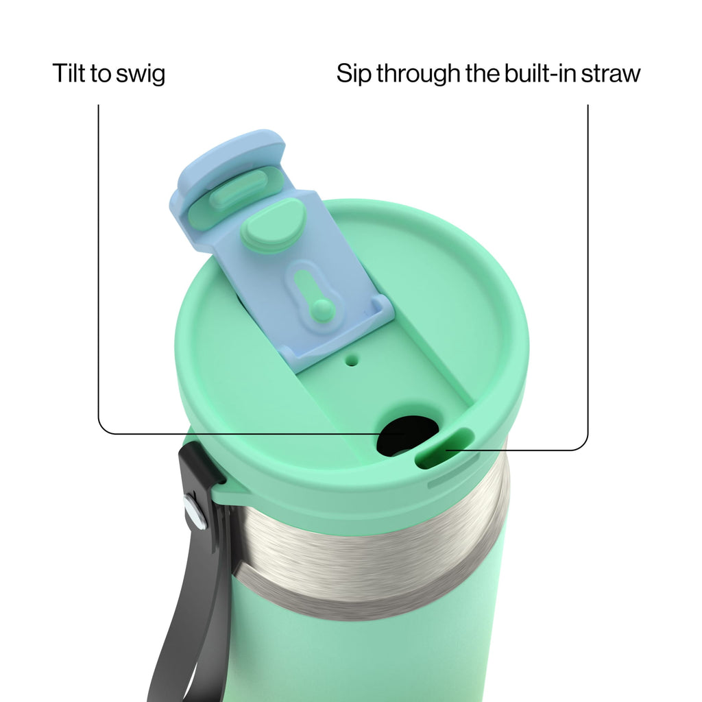 Contigo DualSip 16 oz Compact Leakproof Insulated Water Bottle with 2-Way Lid Edition-4PCB