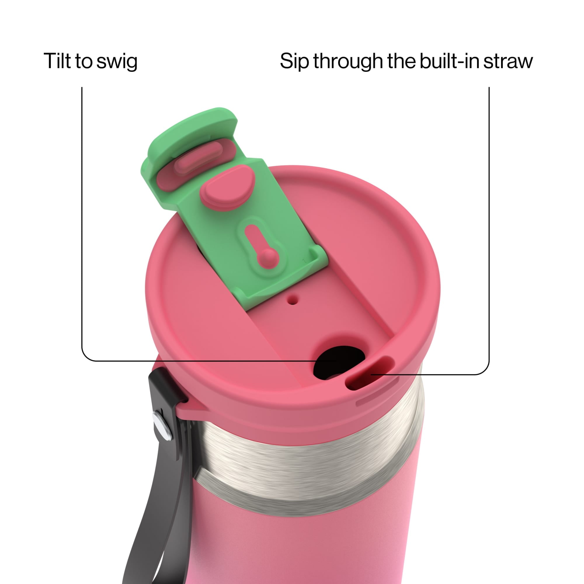 Contigo DualSip 16 oz Compact Leakproof Insulated Water Bottle with 2-Way Lid Edition-4PCB