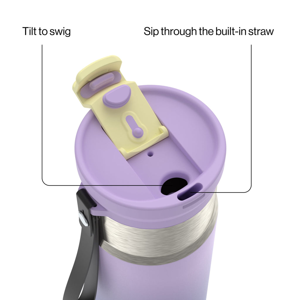Contigo DualSip 16 oz Compact Leakproof Insulated Water Bottle with 2-Way Lid Edition-4PCB