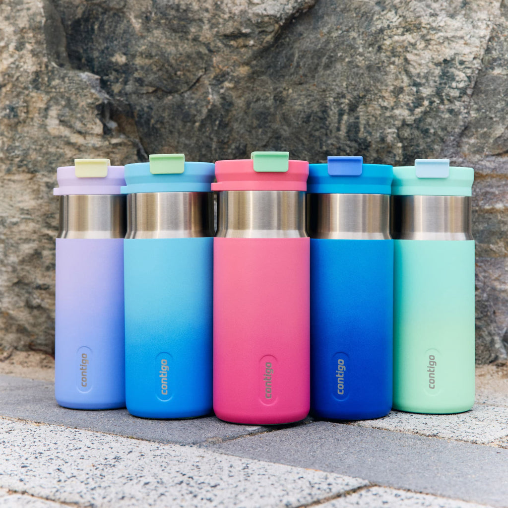Contigo DualSip 16 oz Compact Leakproof Insulated Water Bottle with 2-Way Lid Edition-4PCB