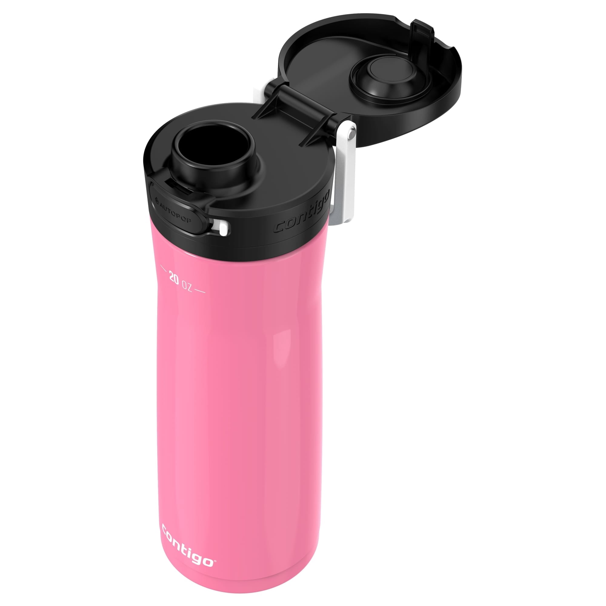 Contigo Jackson Chill  Bundle 2 Water Bottles Black 24oz and Pink  20oz with Autopop Lid Edition-F62C