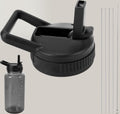Straw Lid Compatible with Nalgene Water Bottles, BPA-Free Straws Lid with Handle for Nalgene Wide Mouth, Replacement Bottle Cap Accessories with Straws and Straw Brush Edition-97RK