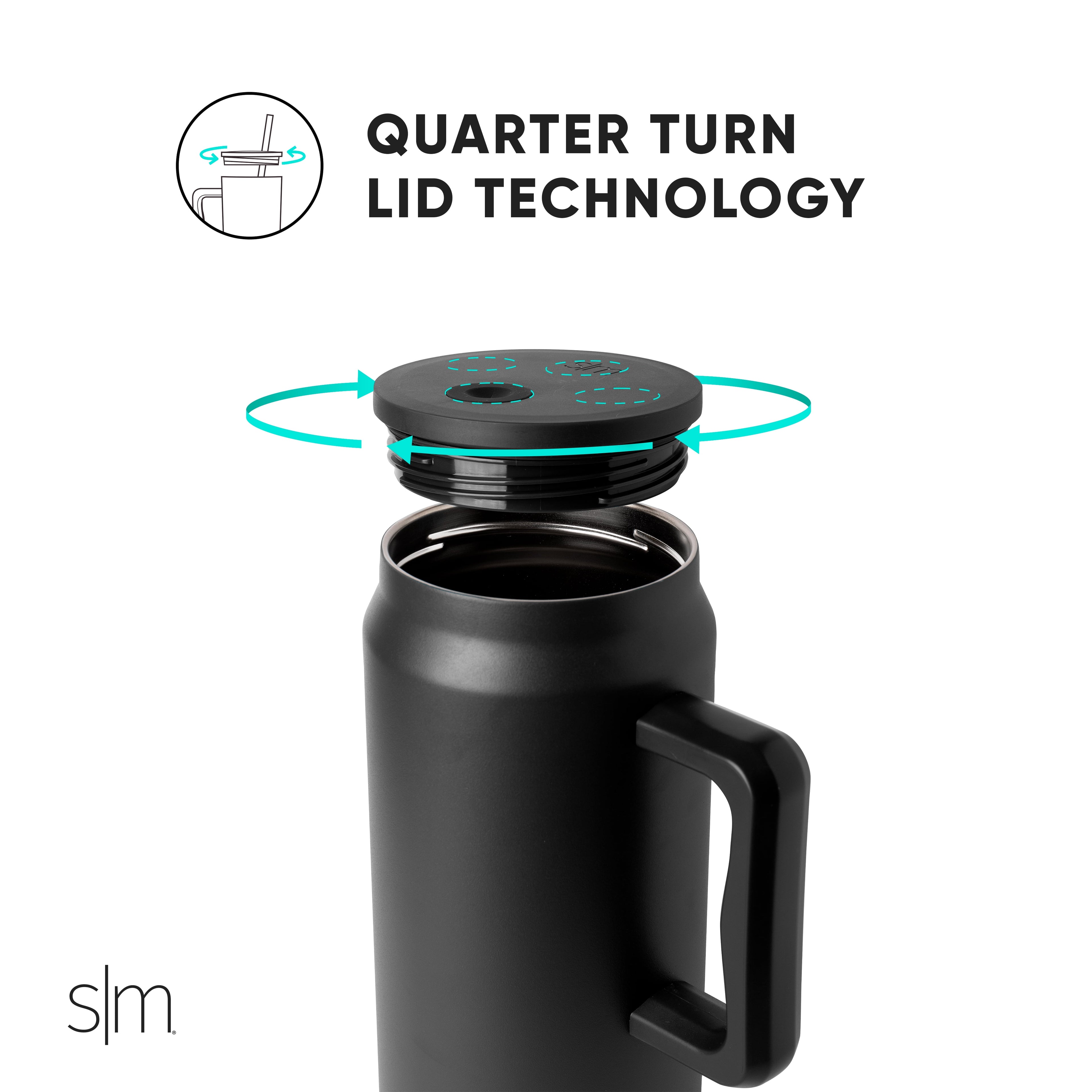 Simple Modern 50 fl oz Insulated Stainless Steel Trek Tumbler with Straw Lid | Midnight Black Edition-4U3P