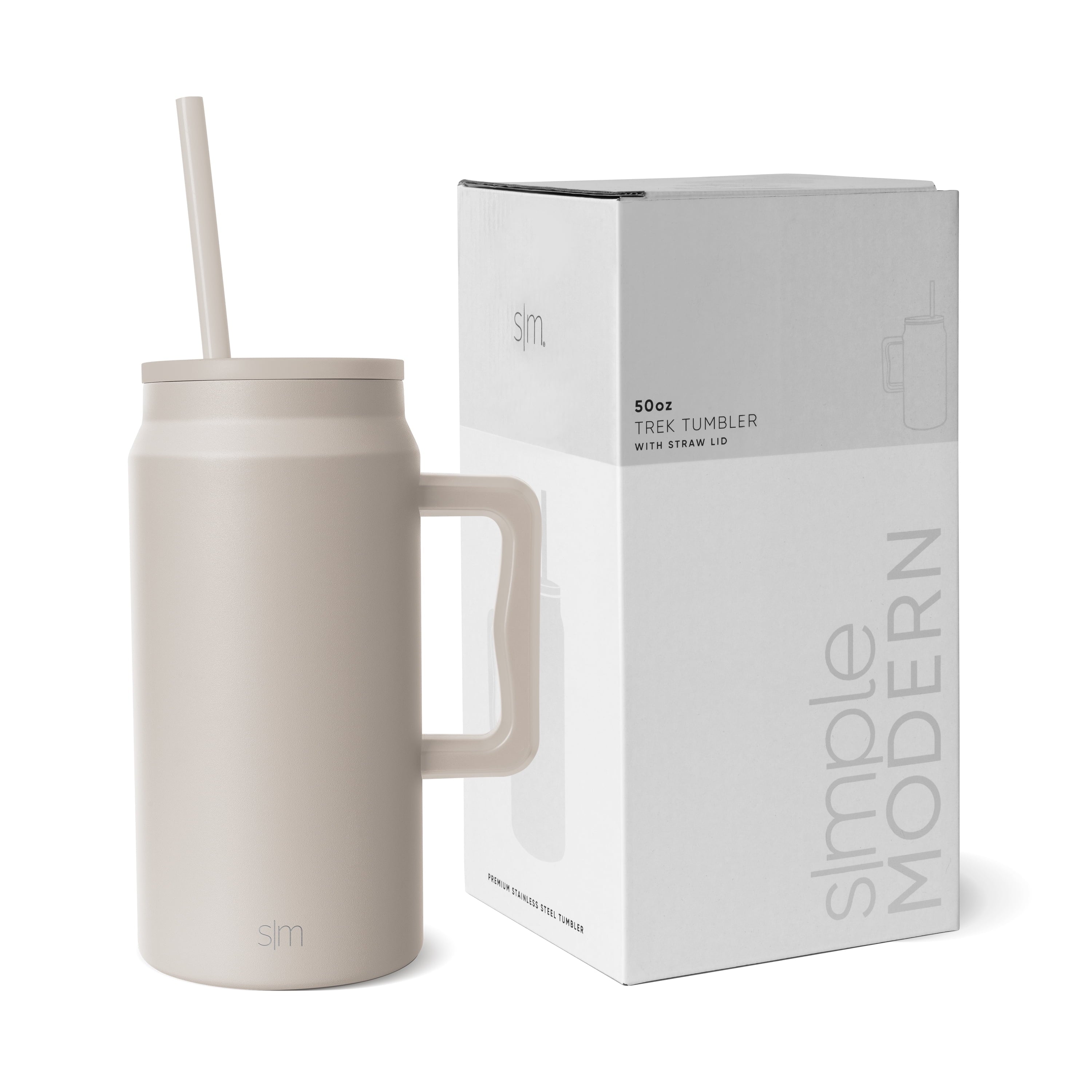 Simple Modern 50 fl oz Insulated Stainless Steel Trek Tumbler with Straw Lid | Midnight Black Edition-4U3P