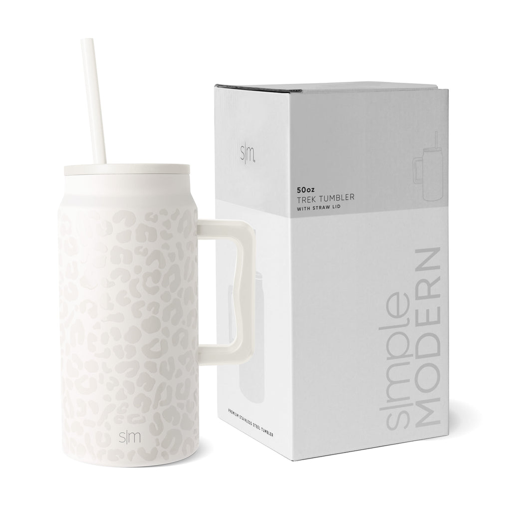 Simple Modern 50 fl oz Insulated Stainless Steel Trek Tumbler with Straw Lid | Midnight Black Edition-4U3P