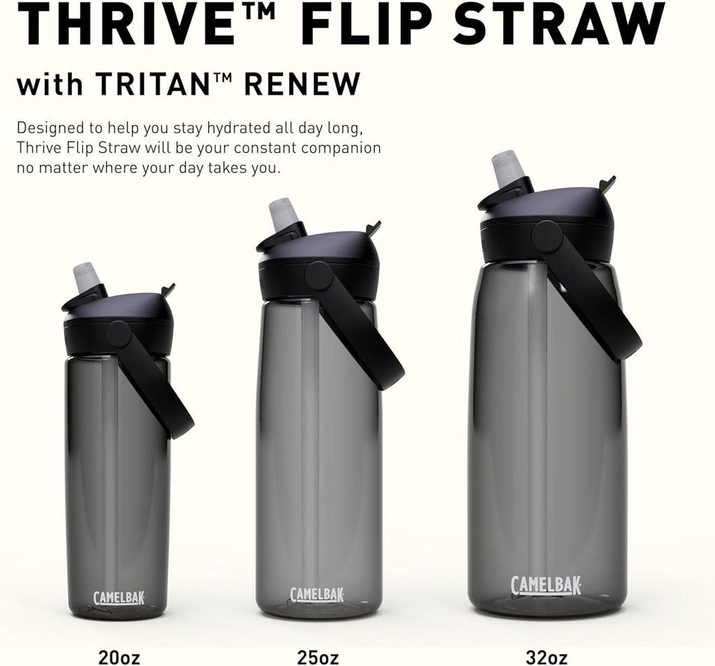 Camelbak Thrive Flip Straw 20oz Water Bottle, Charcoal Edition-MJVI