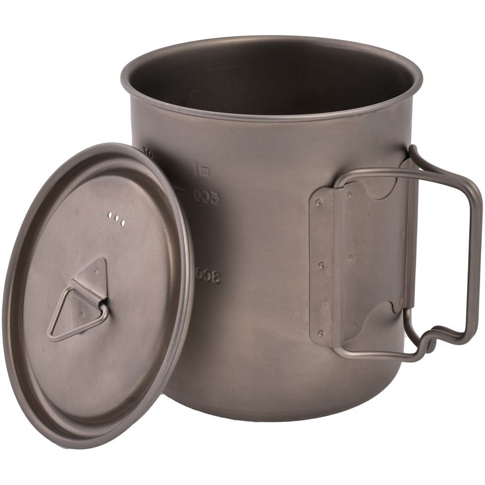 Olicamp Titanium Space Saver Mug with Lid, Nests Nalgene Bottle Inside, Lightweight and Compact, Perfect for Camping and Backpacking, 750mL Edition-U8W5
