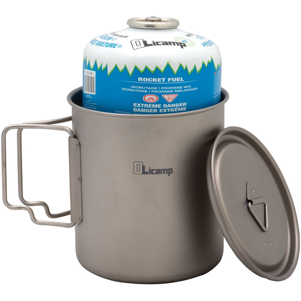 Olicamp Titanium Space Saver Mug with Lid, Nests Nalgene Bottle Inside, Lightweight and Compact, Perfect for Camping and Backpacking, 750mL Edition-U8W5