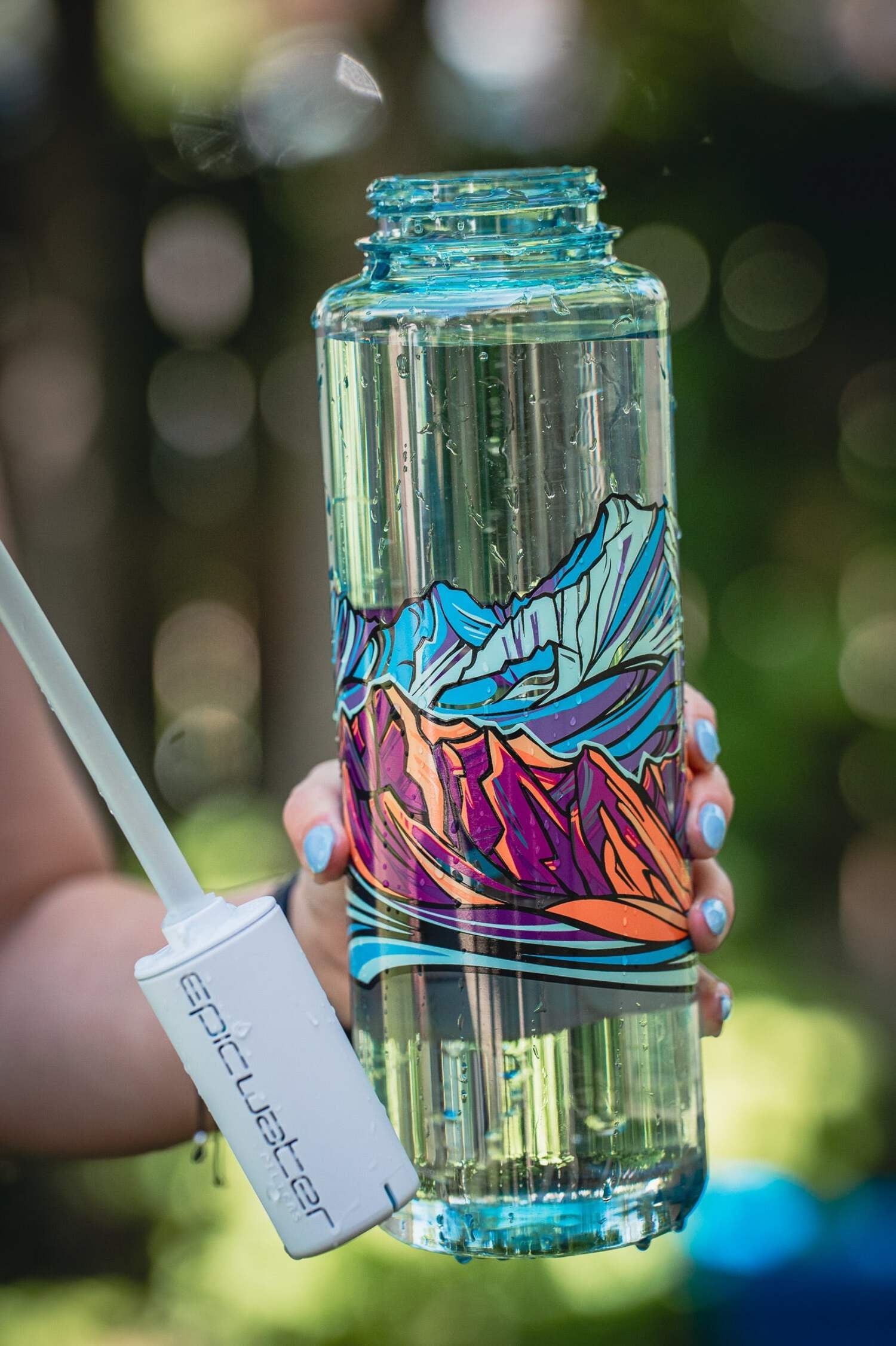 Epic Water Filters Nalgene OG Sustain Tritan USA Made Water Bottle and 75 Gallon Filter - Removes 99.99% of Water Impurities, 32oz, Leggitt Art Edition-VNZ2