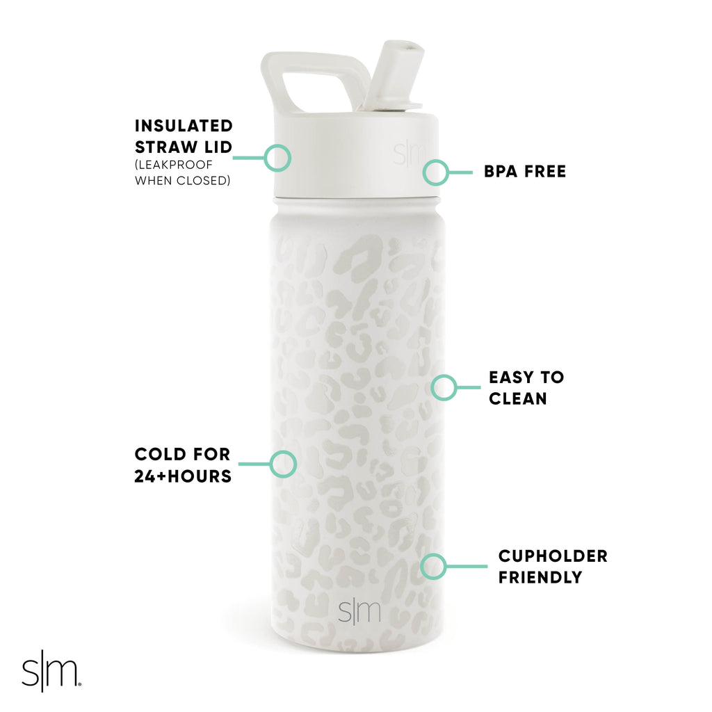 Simple Modern Summit Water Bottle Straw Lid Vacuum Insulated Stainless Steel Bottle | 18 fl oz Edition-B5F5