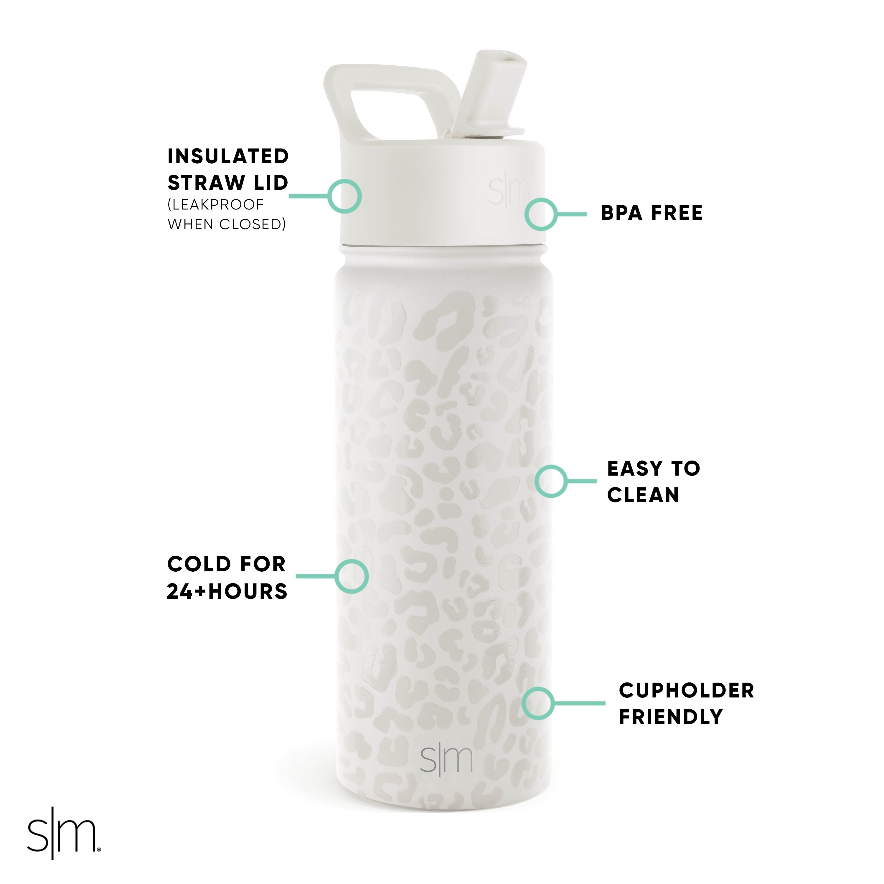 Simple Modern Summit Water Bottle Straw Lid Vacuum Insulated Stainless Steel Bottle | 18 fl oz Edition-B5F5