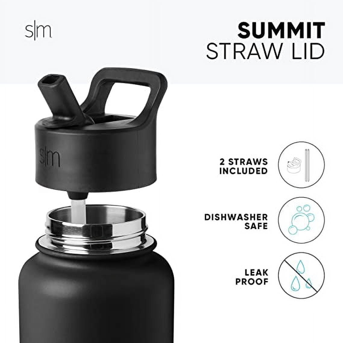 Simple Modern Summit Water Bottle Straw Lid Vacuum Insulated Stainless Steel Bottle | 18 fl oz Edition-B5F5