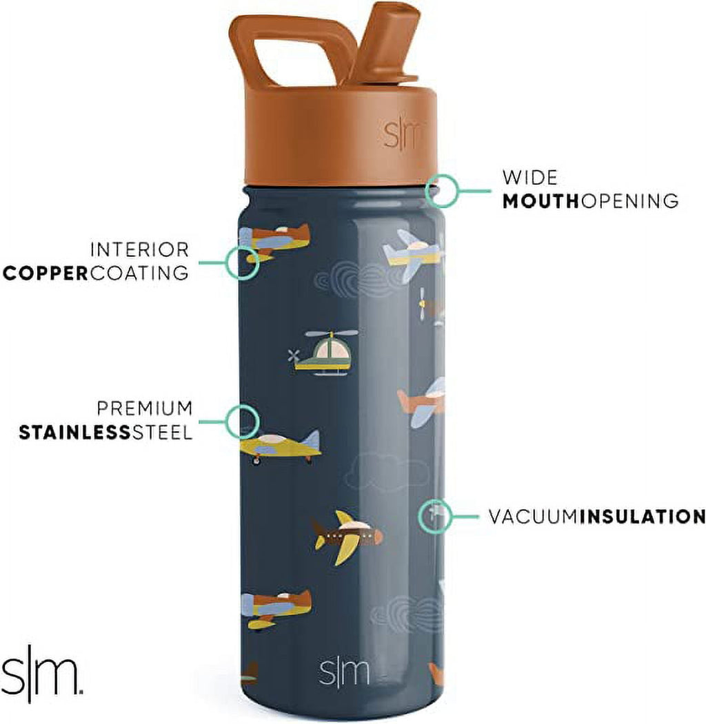 Simple Modern Summit Water Bottle Straw Lid Vacuum Insulated Stainless Steel Bottle | 18 fl oz Edition-B5F5