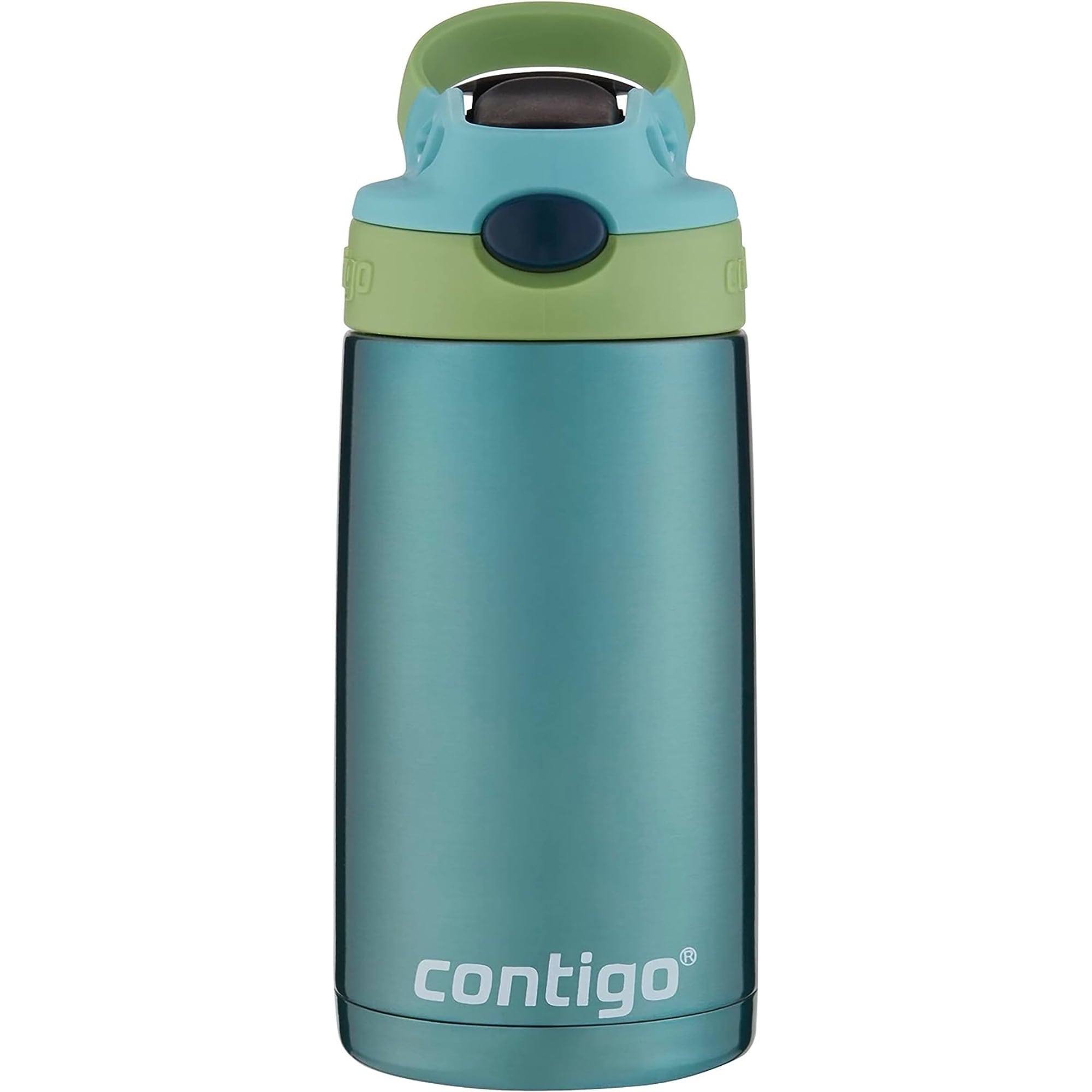 Contigo Kid's 13 oz. AutoSpout Straw Water Bottle - Stainless Steel/Azalea/Pansy Edition-J5CU