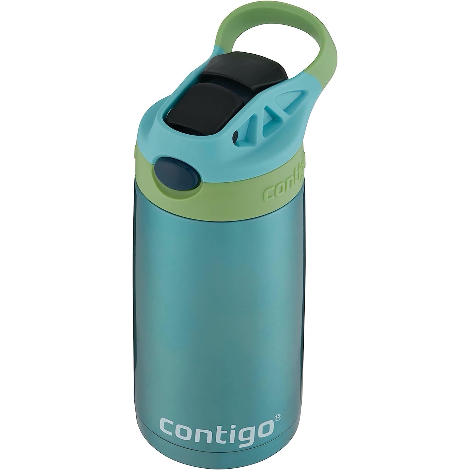 Contigo Kid's 13 oz. AutoSpout Straw Water Bottle - Stainless Steel/Azalea/Pansy Edition-J5CU